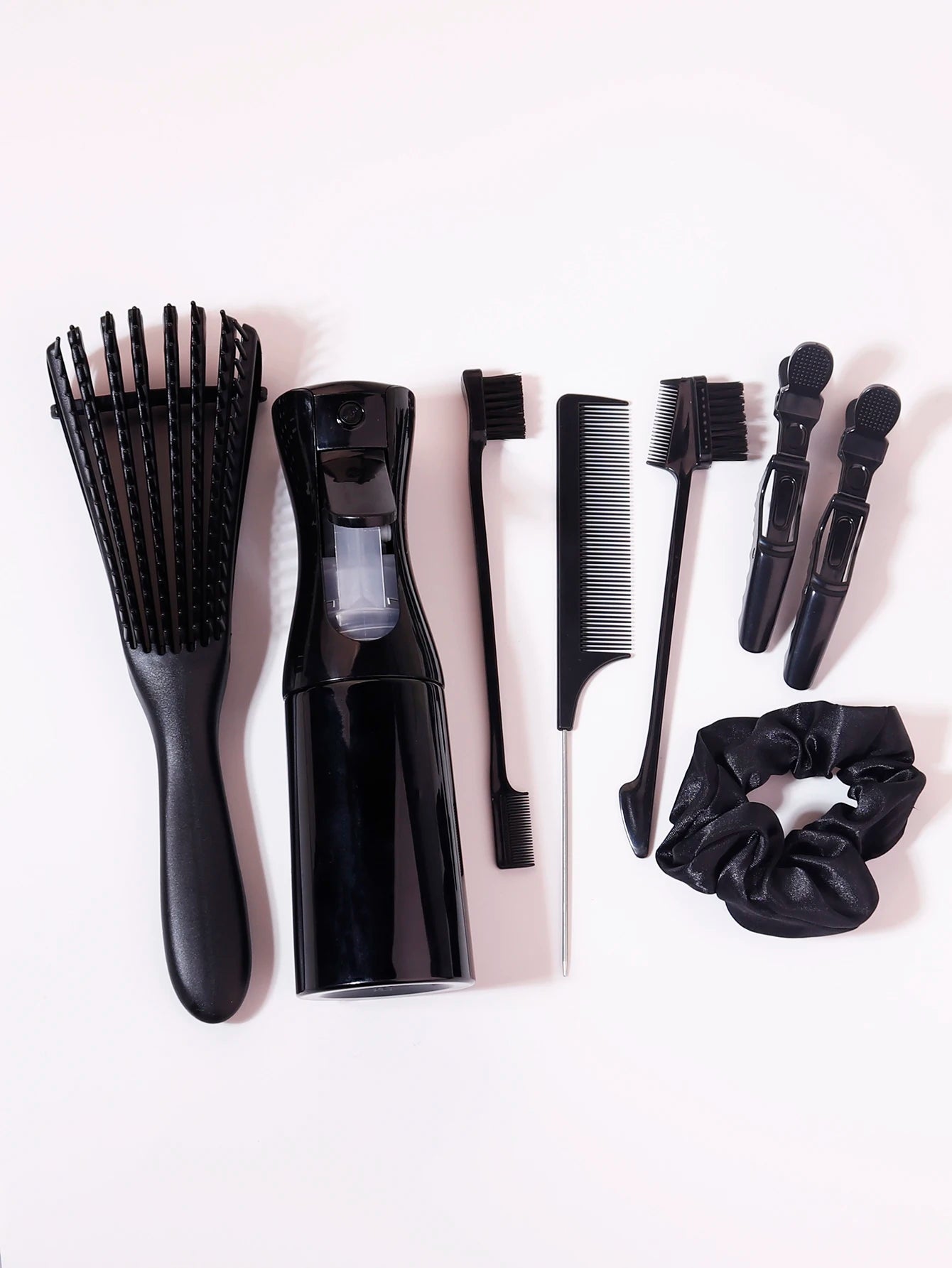 8-piece hair brush set spray bottle mouse tail comb hair edge