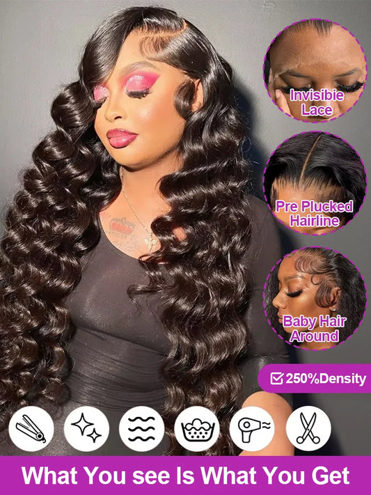 Full Deep Water Wave Lace Frontal Wig