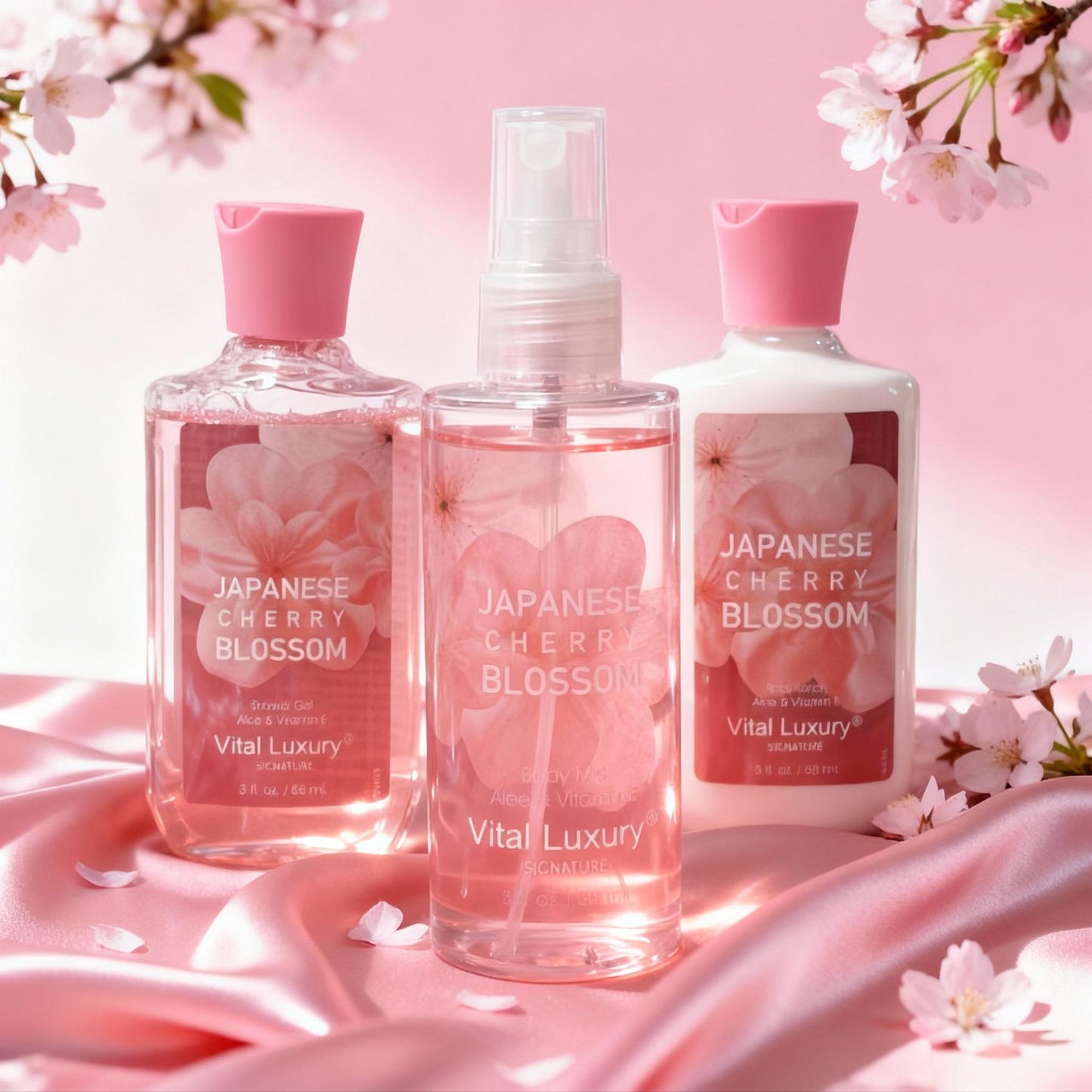 3-piece Set Japanese Cherry Blossom Spa Set