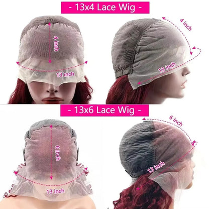 99J Burgundy Lace Frontal Wig  Pre Plucked