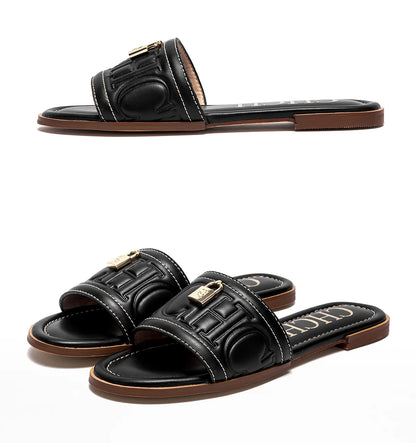 Flat Shoes  Solid Color Sandals Simple Fashion Slippers