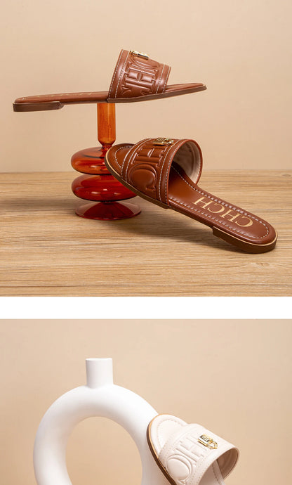 Flat Shoes  Solid Color Sandals Simple Fashion Slippers