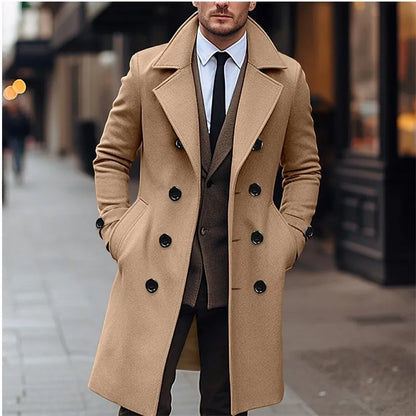Autumn Winter Men's Woolen Coats Long