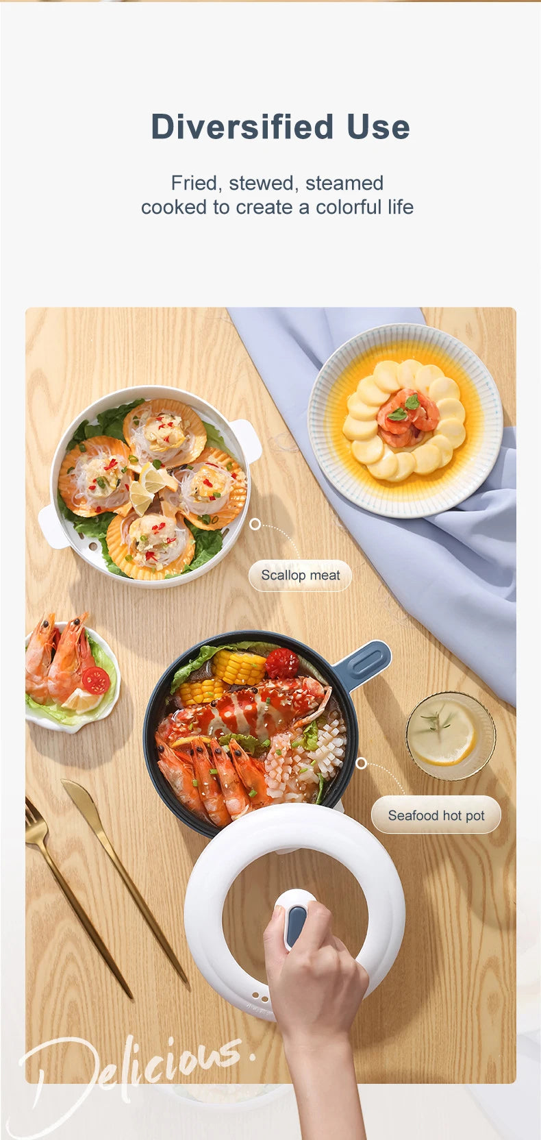 1.7L Electric Rice Cooker Single Double  Pot For Home