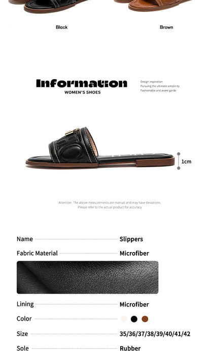 Flat Shoes  Solid Color Sandals Simple Fashion Slippers