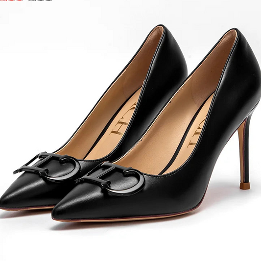 Women's High Heels New Pointed Metal Buckle Party
