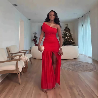 Maxi Dress for Women Elegant Mesh Slit Long Dresses