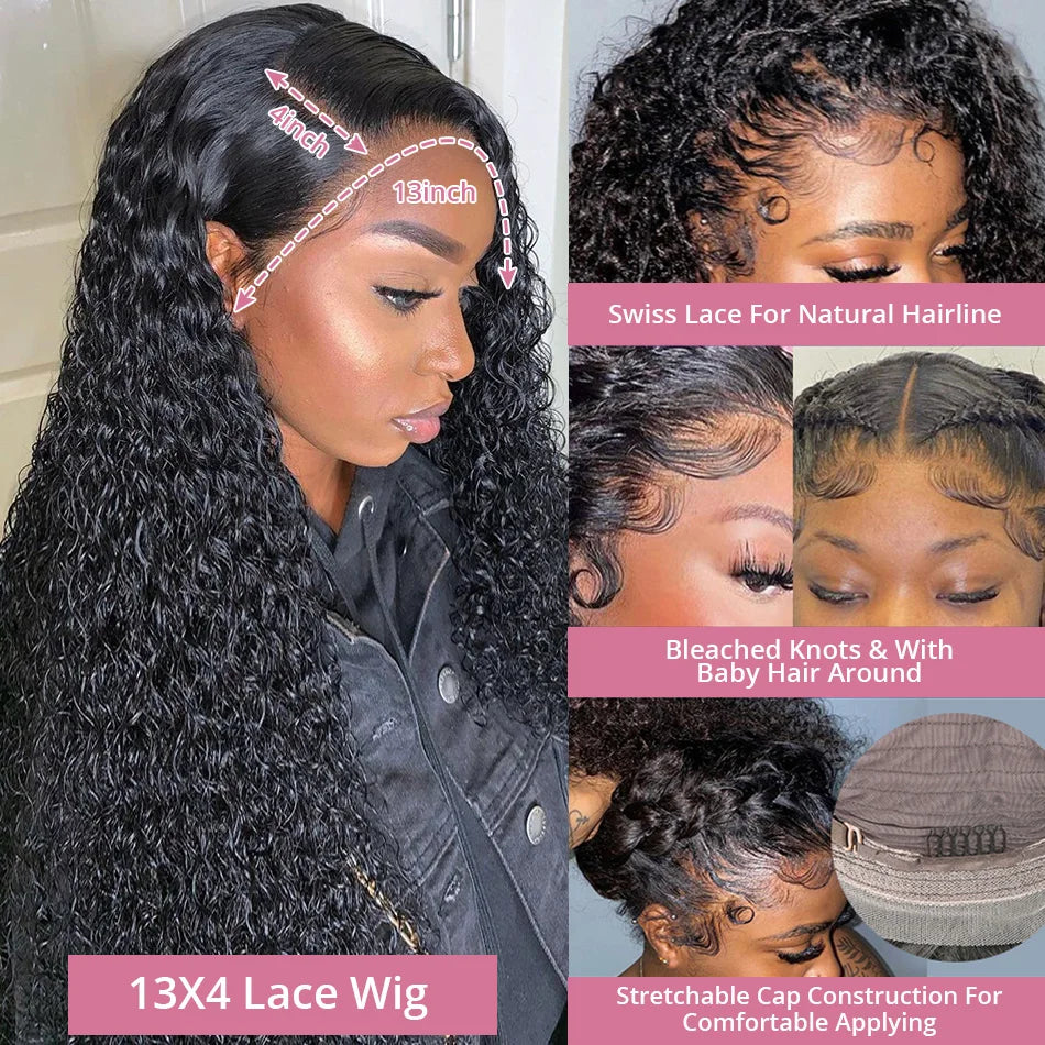 Deep Wave Frontal Wig  Glueless