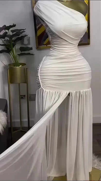 Maxi Dress for Women Elegant Mesh Slit Long Dresses