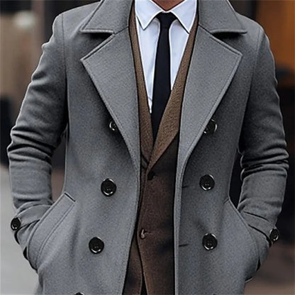 Autumn Winter Men's Woolen Coats Long