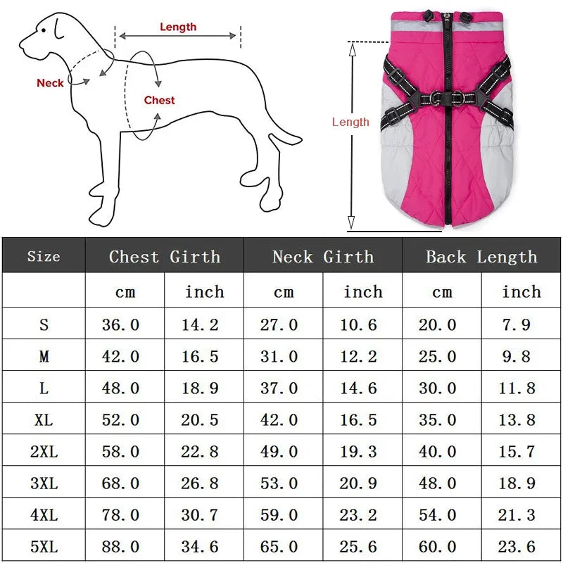 Waterproof Pet Jacket With Harness