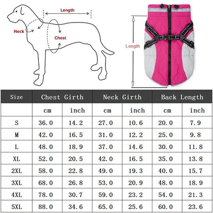 Waterproof Pet Jacket With Harness