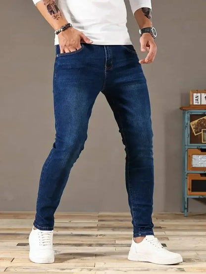 Men Jeans Stretch Skinny Denim  Slim Fit