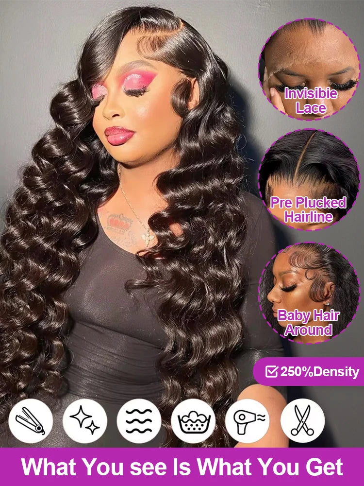 Full Deep Water Wave Lace Frontal Wig