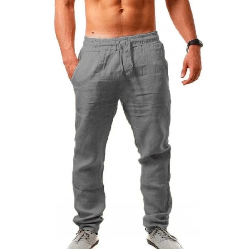 Men's Cotton Linen Pants Male