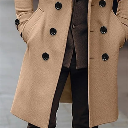 Autumn Winter Men's Woolen Coats Long