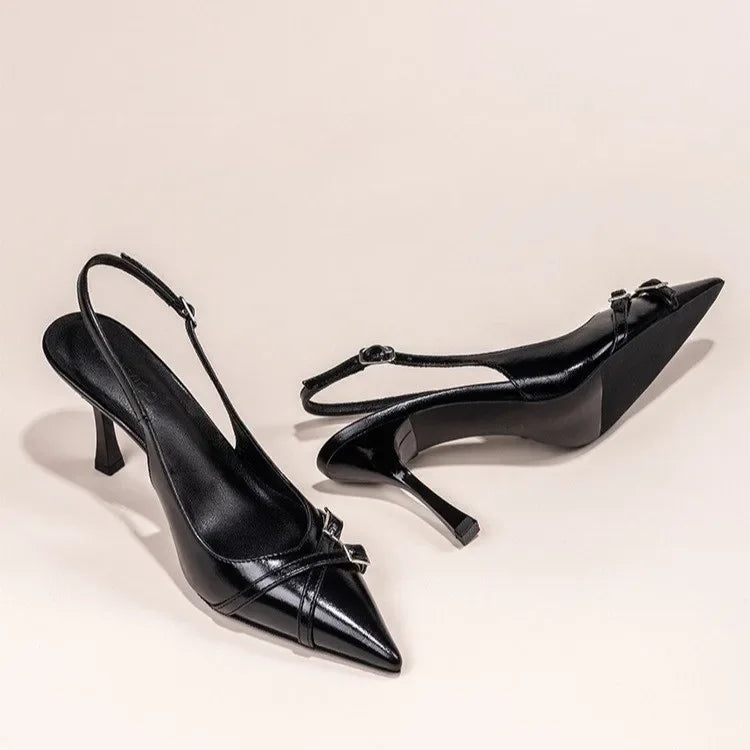 New High-heeled Stiletto Black Women's Shoes
