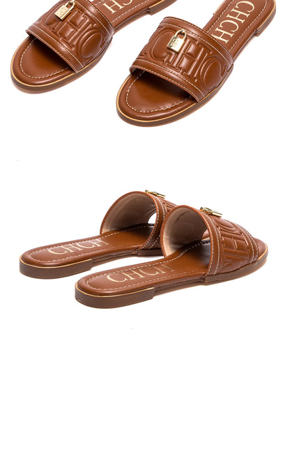 Flat Shoes  Solid Color Sandals Simple Fashion Slippers