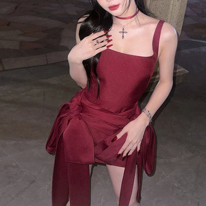 Mini Dress Straps Square