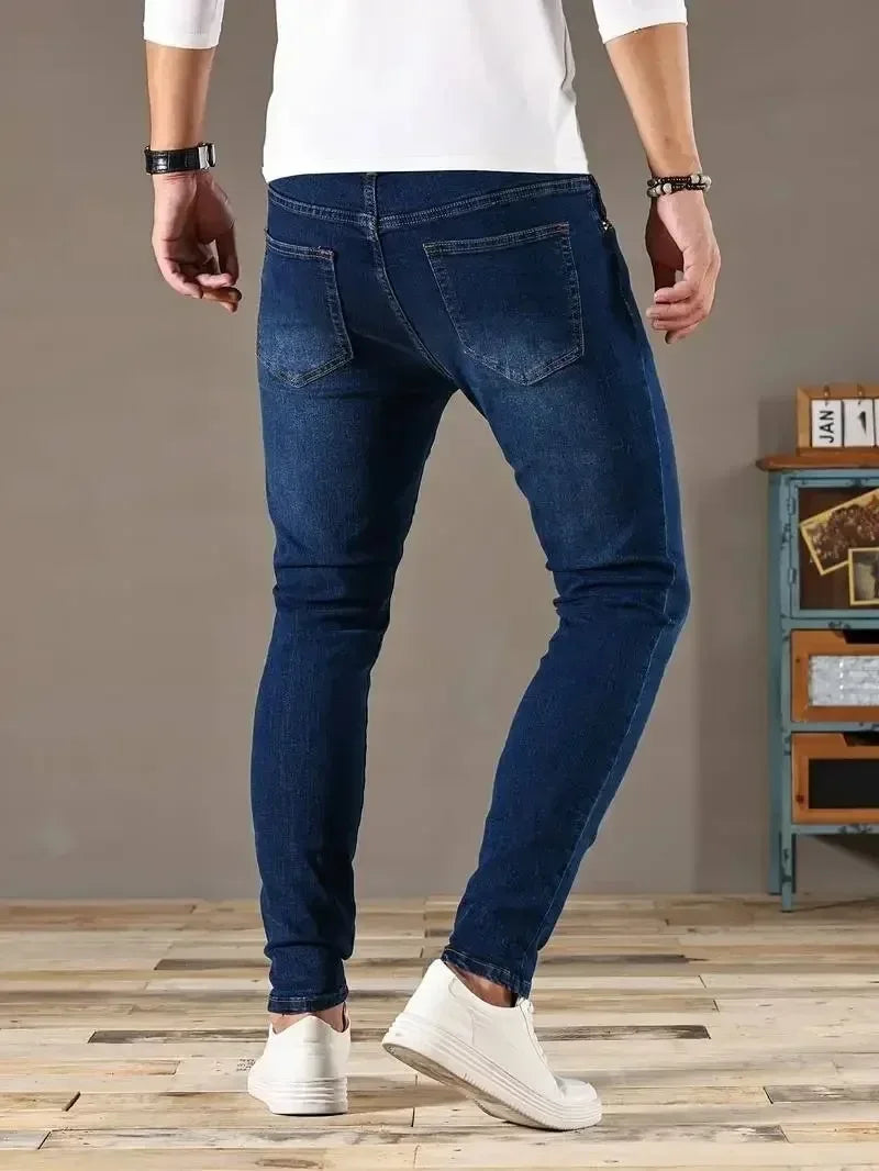 Men Jeans Stretch Skinny Denim  Slim Fit