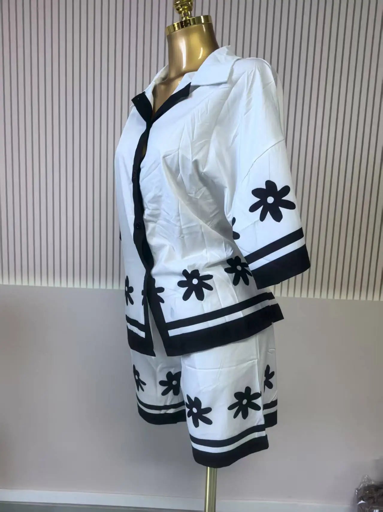 Sleeve Shirt Tops and Shorts Street Two 2 Piece Set Outfits