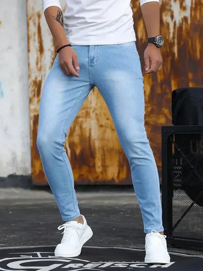 Men Jeans Stretch Skinny Denim  Slim Fit