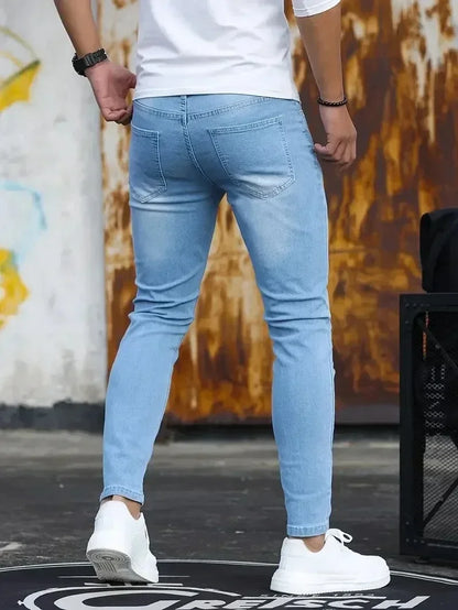 Men Jeans Stretch Skinny Denim  Slim Fit