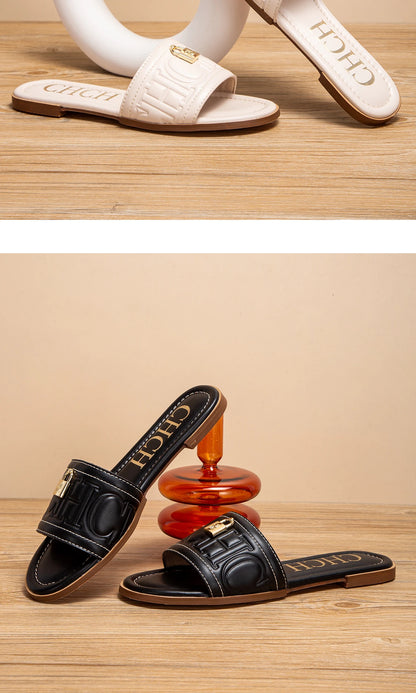 Flat Shoes  Solid Color Sandals Simple Fashion Slippers