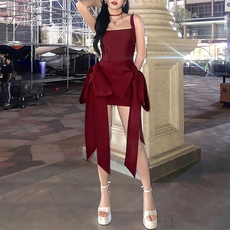 Mini Dress Straps Square