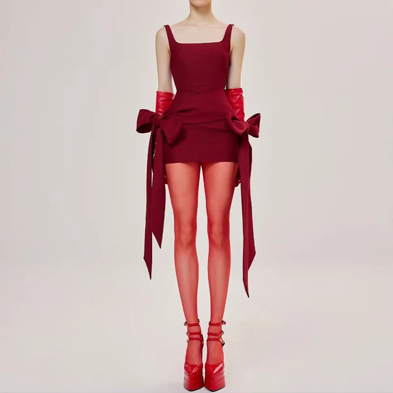 Mini Dress Straps Square