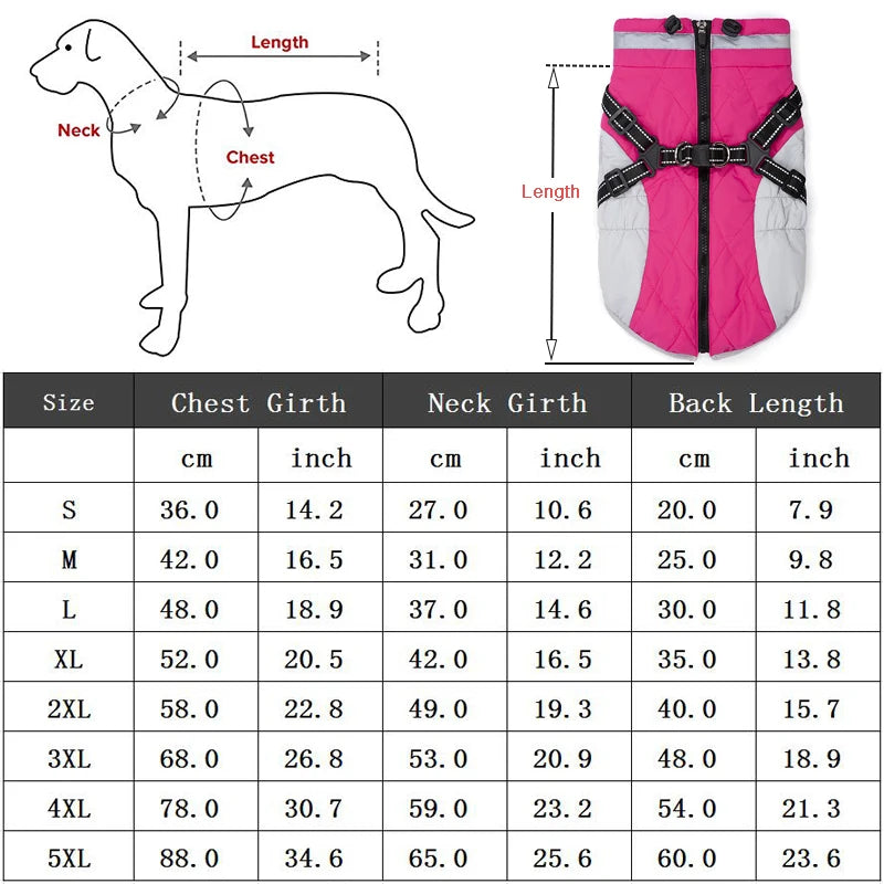 Waterproof Pet Jacket With Harness