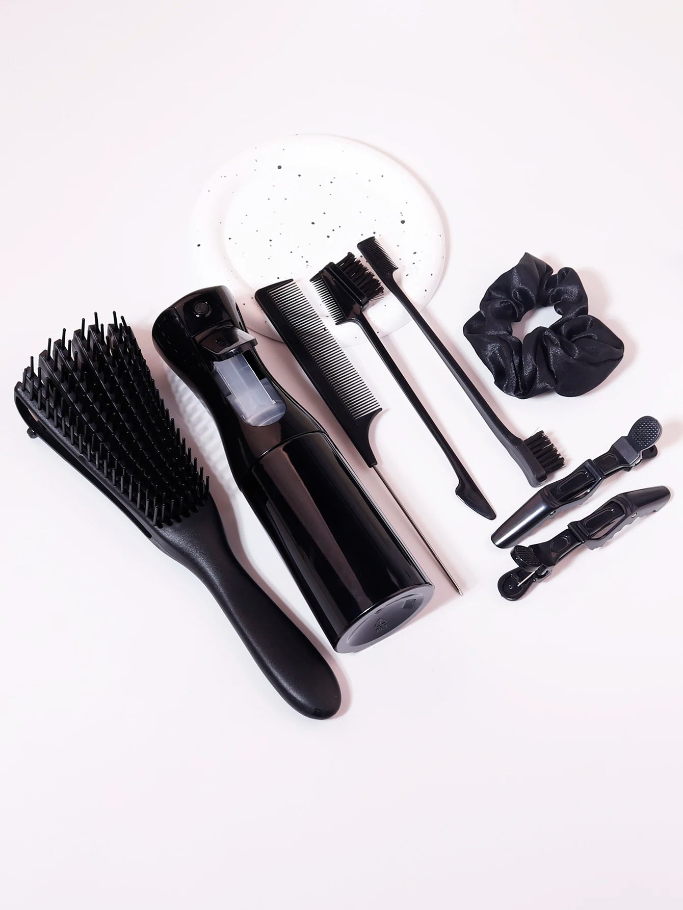 8-piece hair brush set spray bottle mouse tail comb hair edge