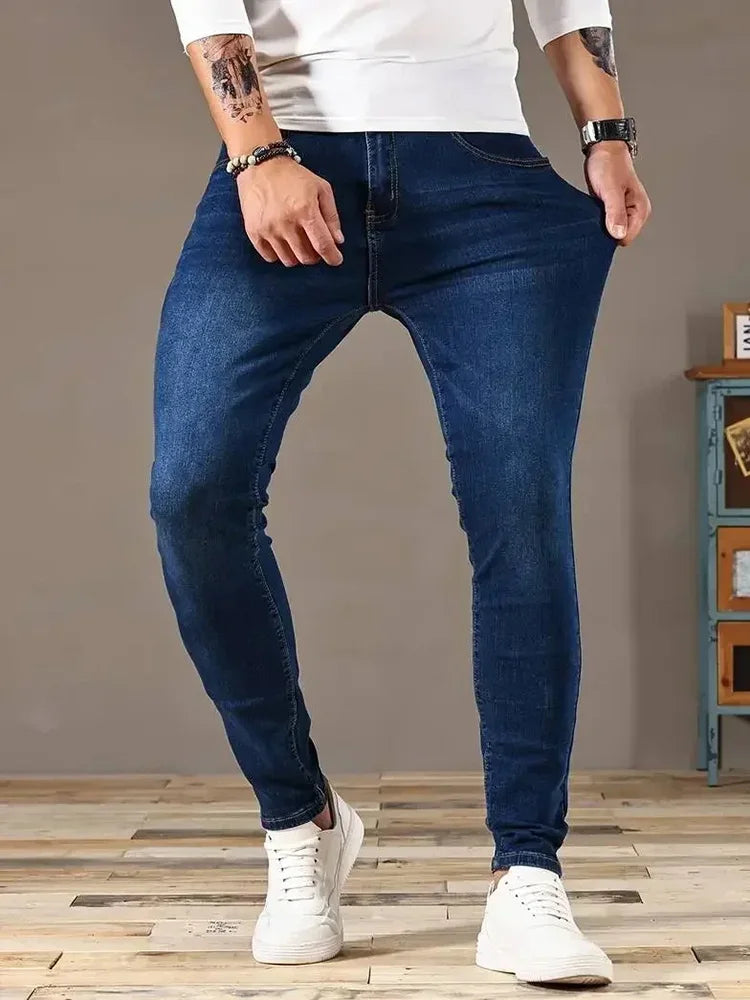 Men Jeans Stretch Skinny Denim  Slim Fit