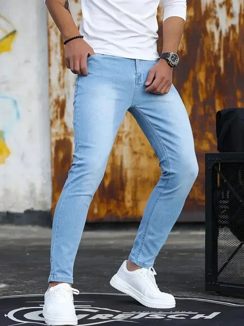 Men Jeans Stretch Skinny Denim  Slim Fit