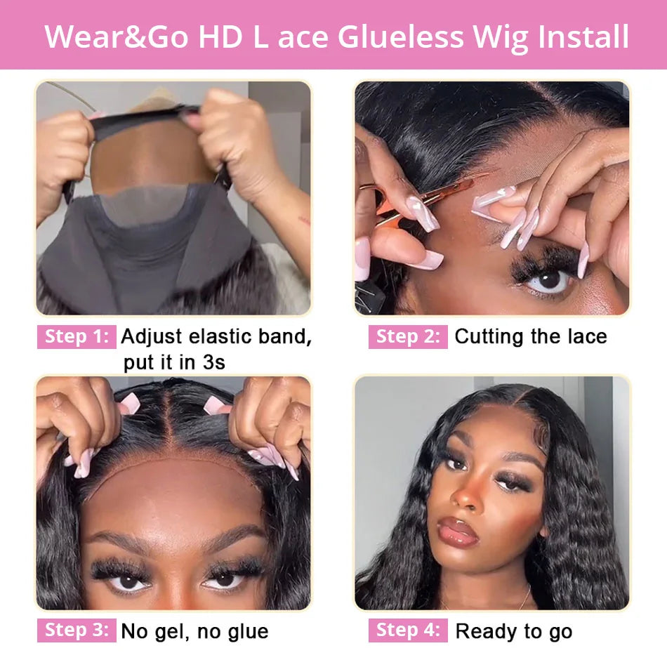 Deep Wave Frontal Wig  Glueless