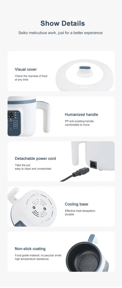 1.7L Electric Rice Cooker Single Double  Pot For Home