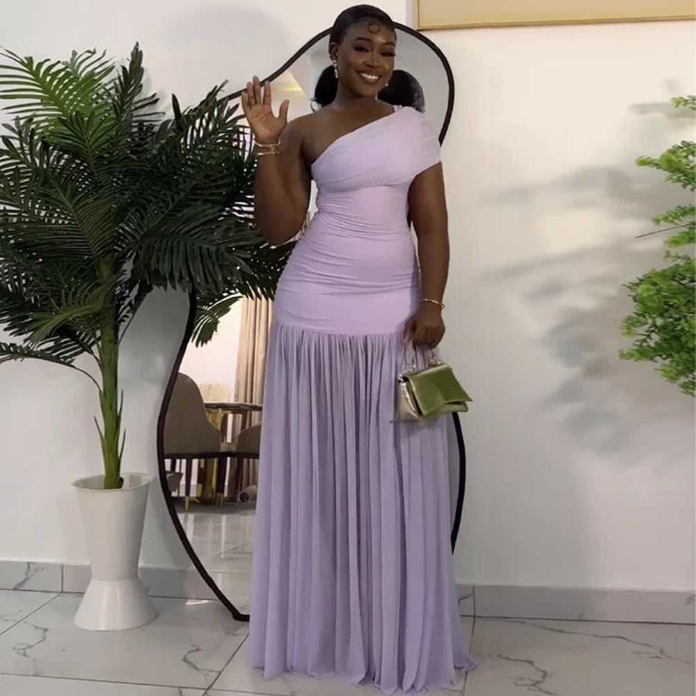 Maxi Dress for Women Elegant Mesh Slit Long Dresses