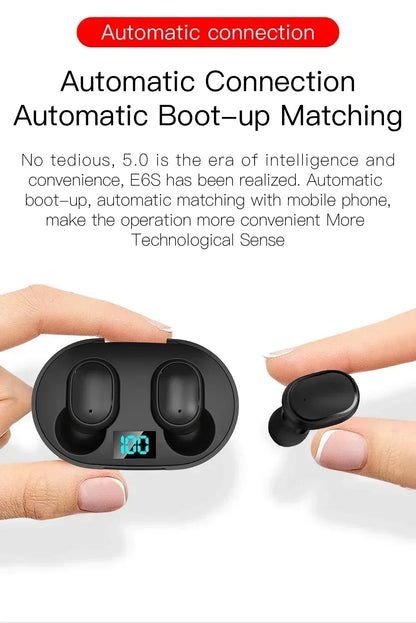 E6S Wireless Bluetooth Earphones with Microphone Headphones