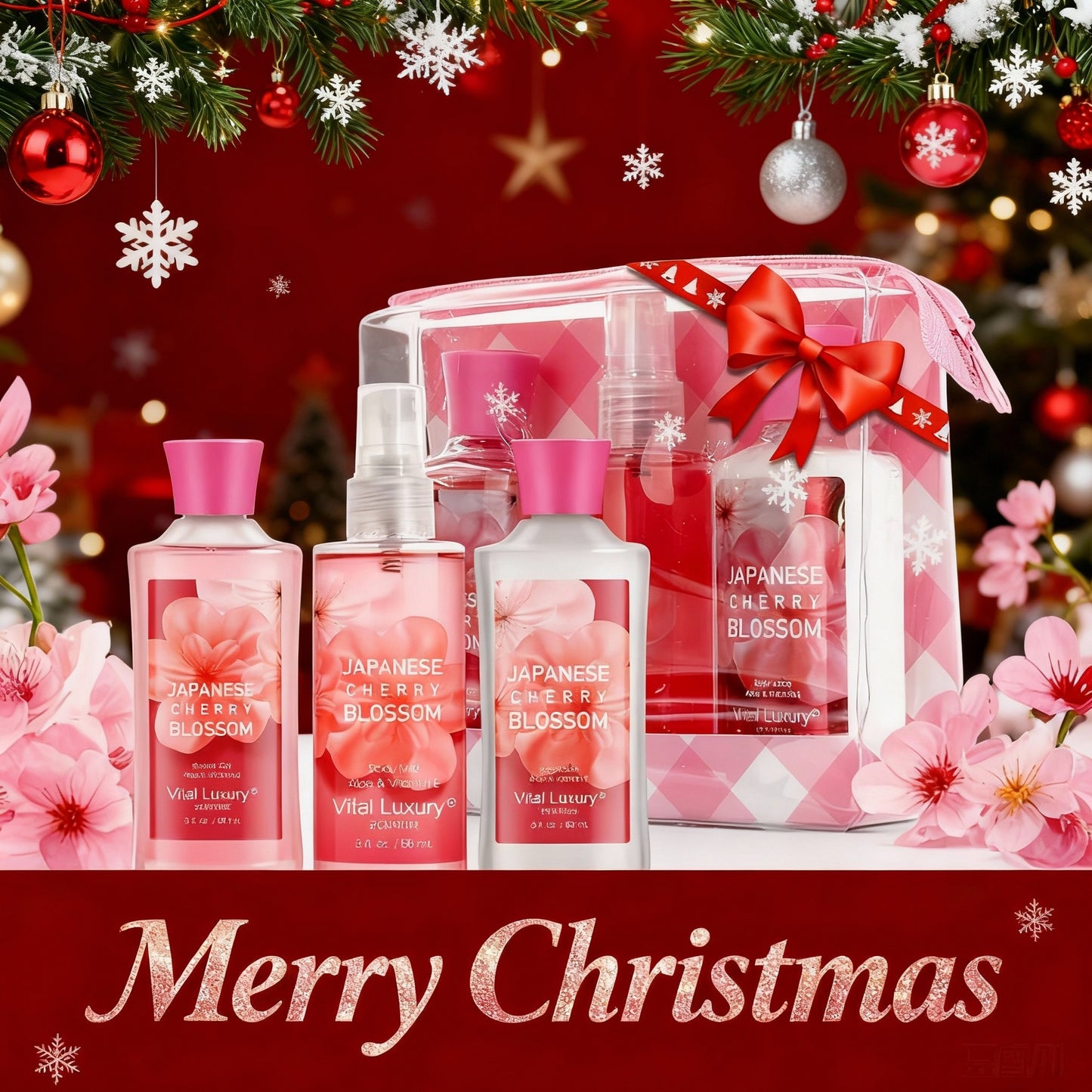 3-piece Set Japanese Cherry Blossom Spa Set